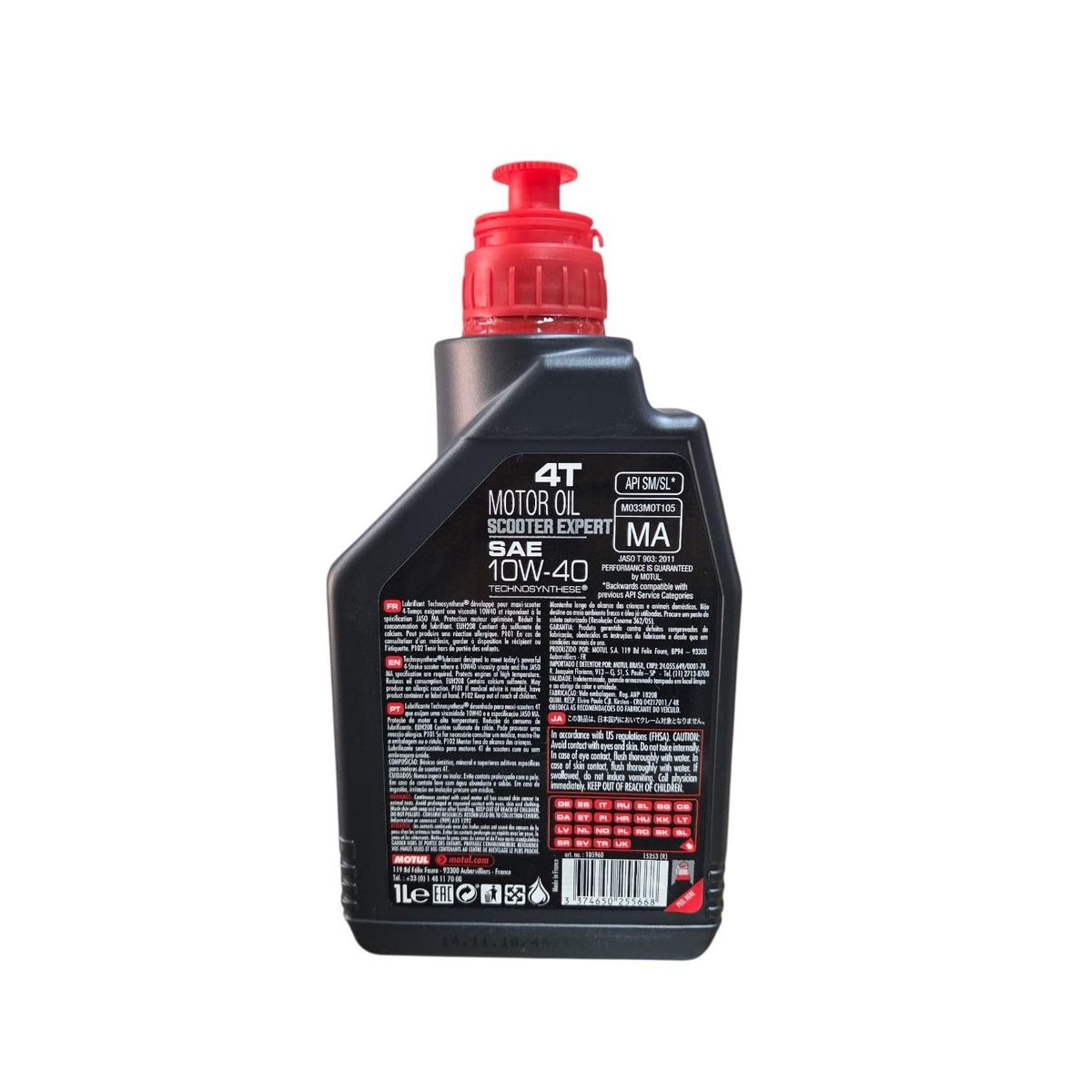 MOTUL - Aceite de Moto Scooter 10w 40 Expert Semi Sintético Motul 4T 1L