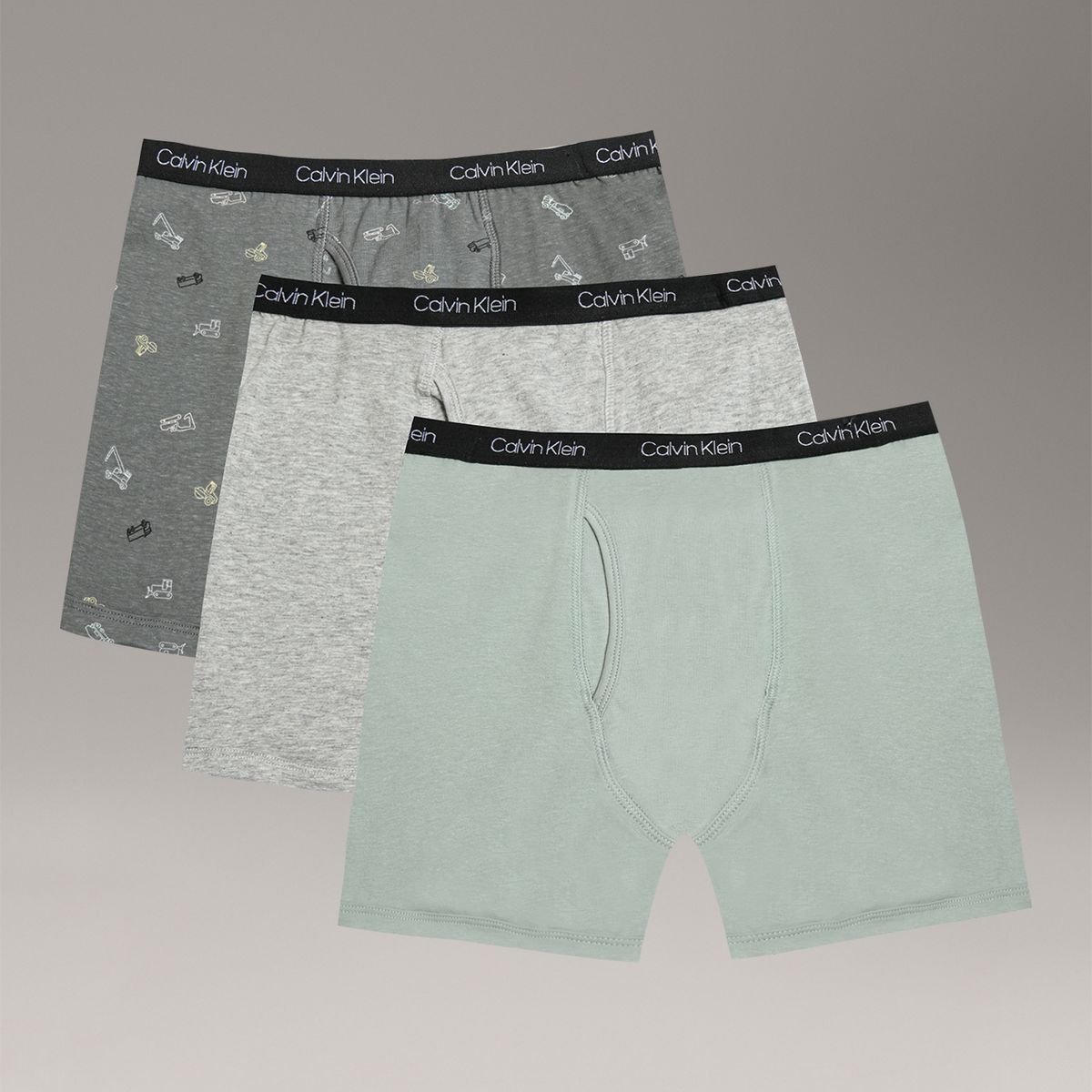CALVIN KLEIN - Pack 3 Boxérs Brief Cotton Stretch  para Niño Gris Calvin Klein