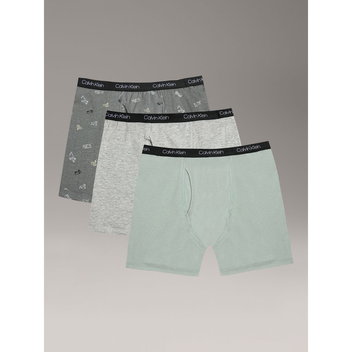 CALVIN KLEIN - Pack 3 Boxérs Brief Cotton Stretch  para Niño Gris Calvin Klein
