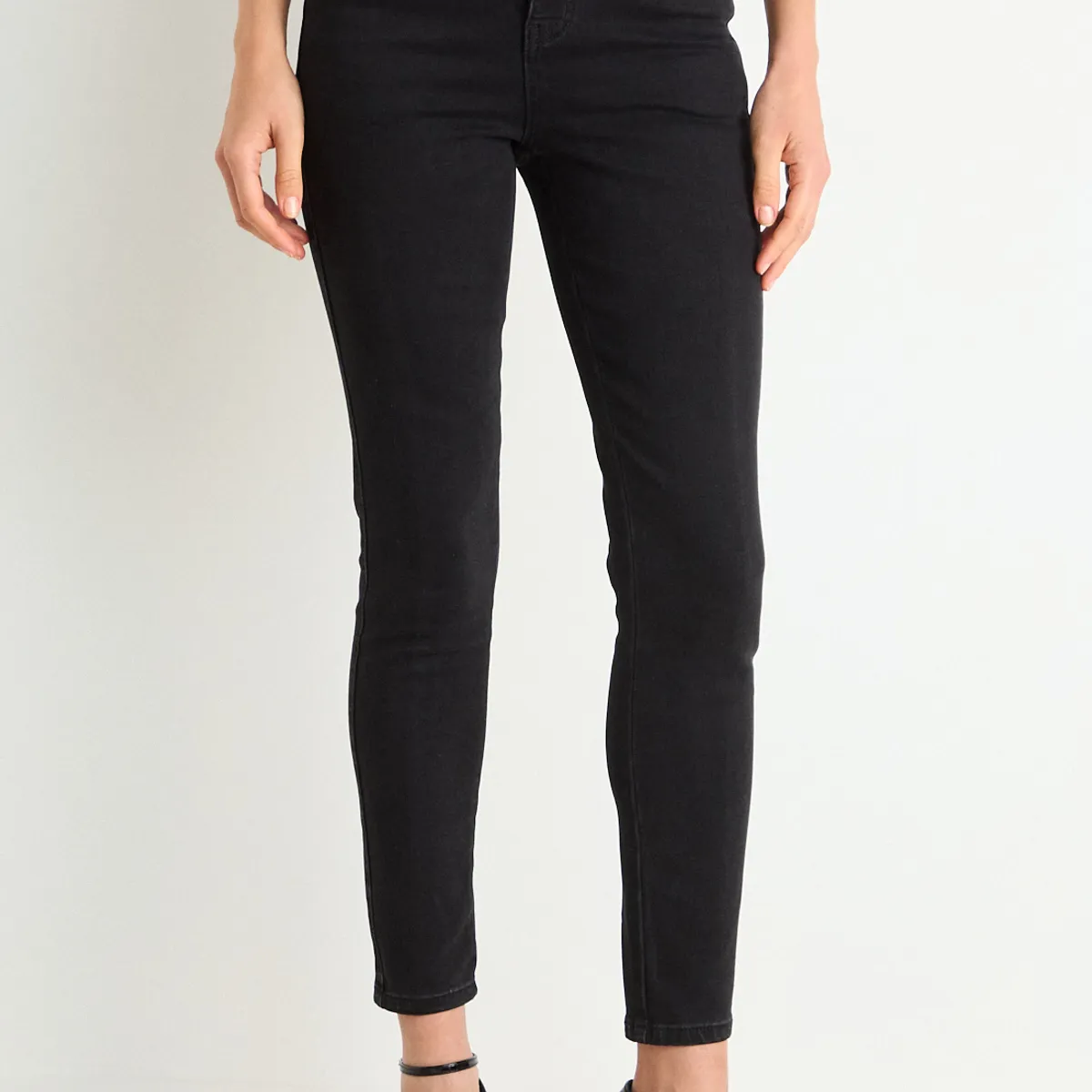 ASH - Skinny Jeans Liso Mujer Negro Ash