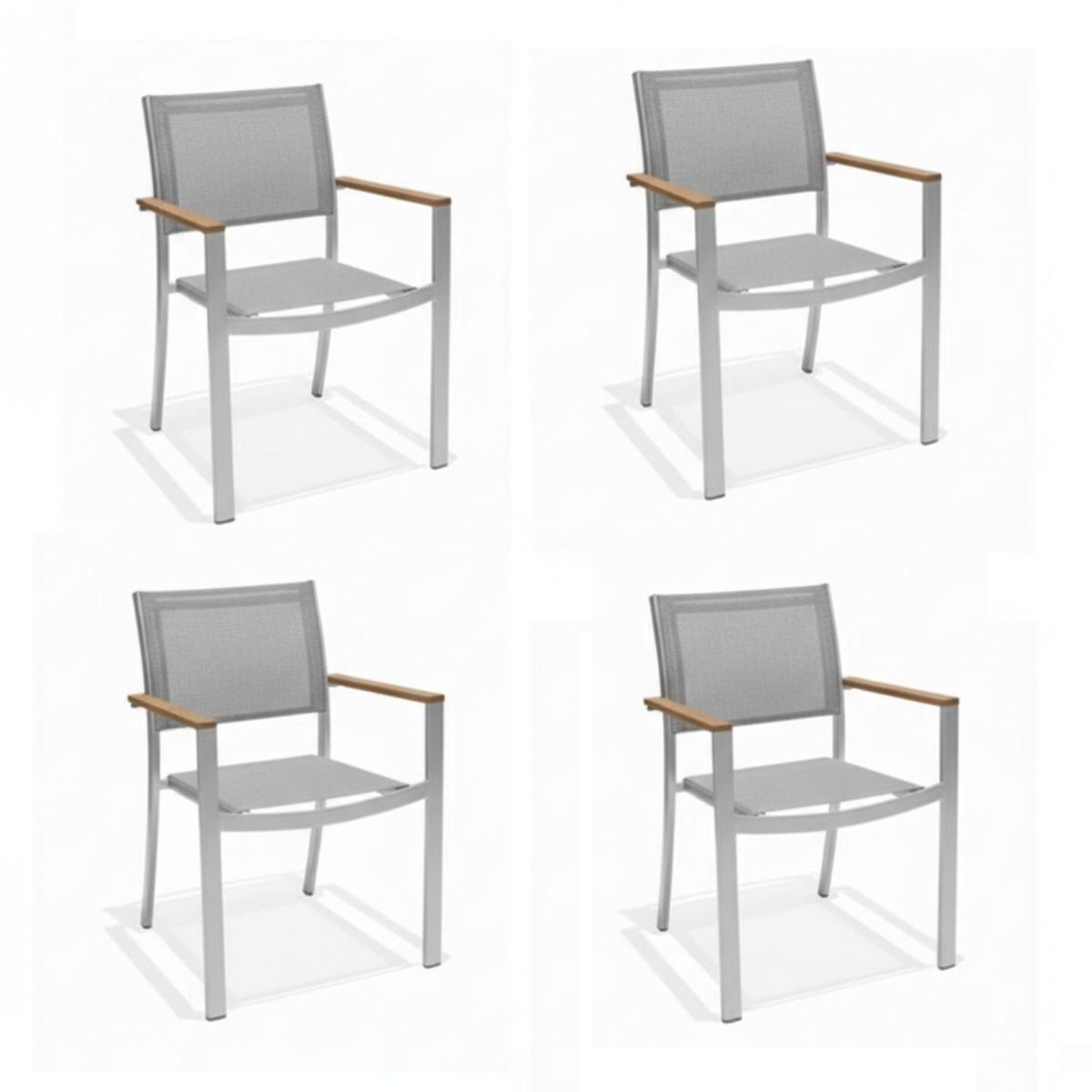 MIDTOWN - Sillas Exterior Tagula Gris Claro x4 Midtown