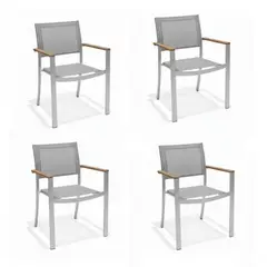 MIDTOWN - Sillas Exterior Tagula Gris Claro x4