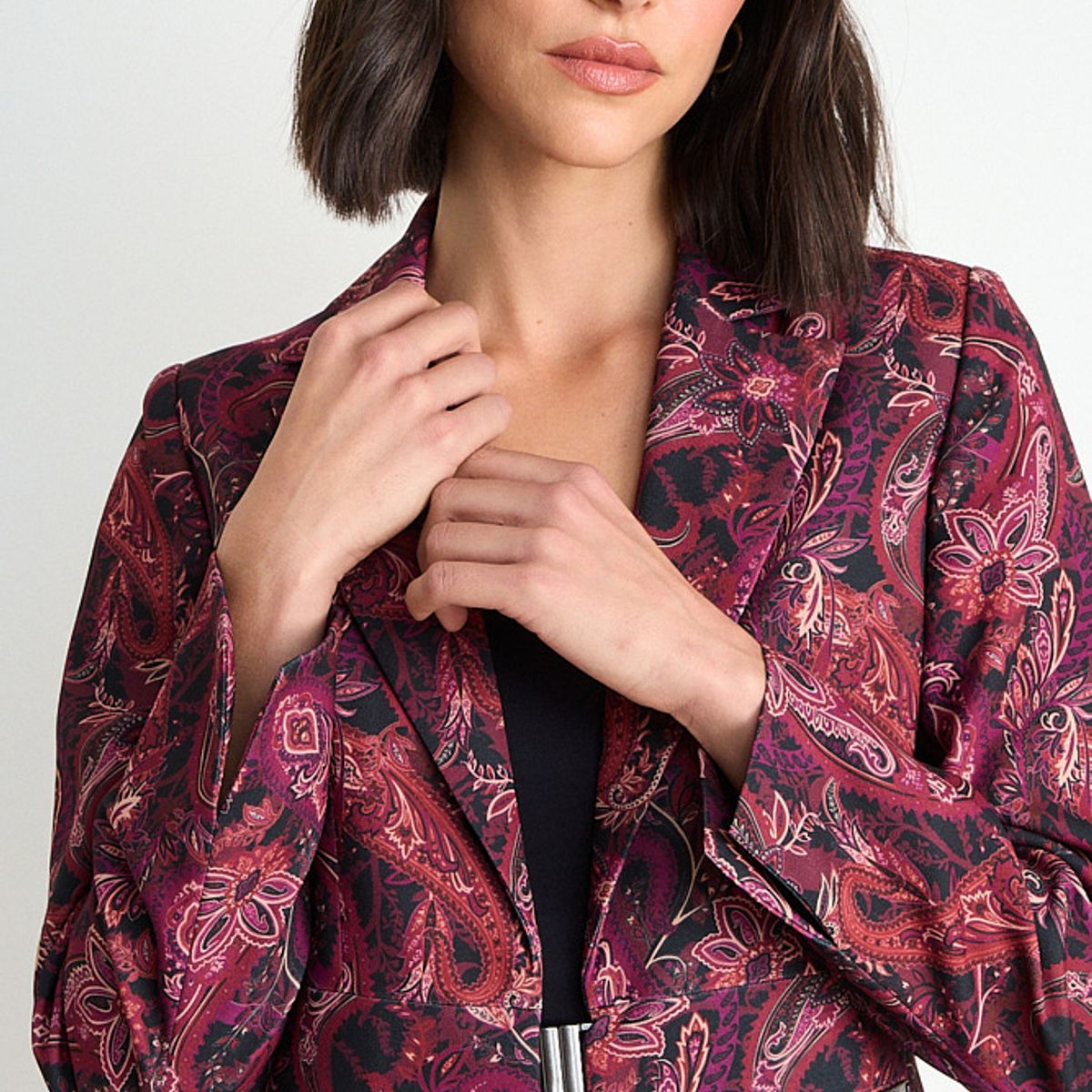 ASH - Blazer Fantasia Manga Larga Mujer Burdeos Ash