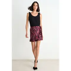 ASH - Skort Fantasia Con Lazo Mujer Burdeos