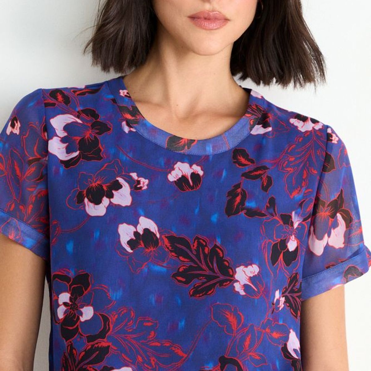 ASH - Blusa Fantasia Manga Corta Mujer Azul Ash