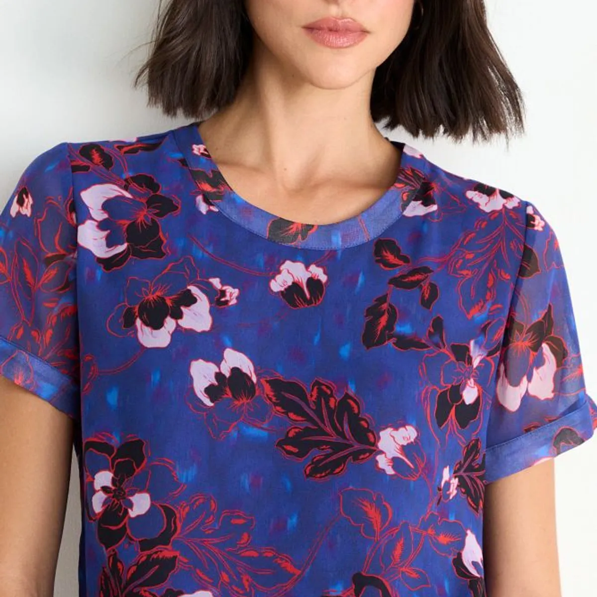 ASH - Blusa Fantasia Manga Corta Mujer Azul Ash