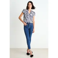 ASH - Skinny Jeans Liso Mujer Azul