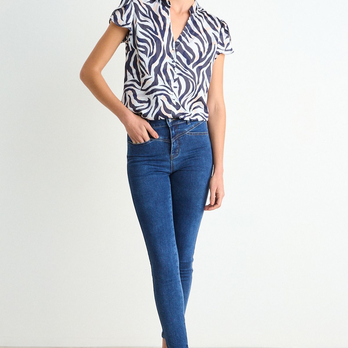 ASH - Skinny Jeans Liso Mujer Azul Ash