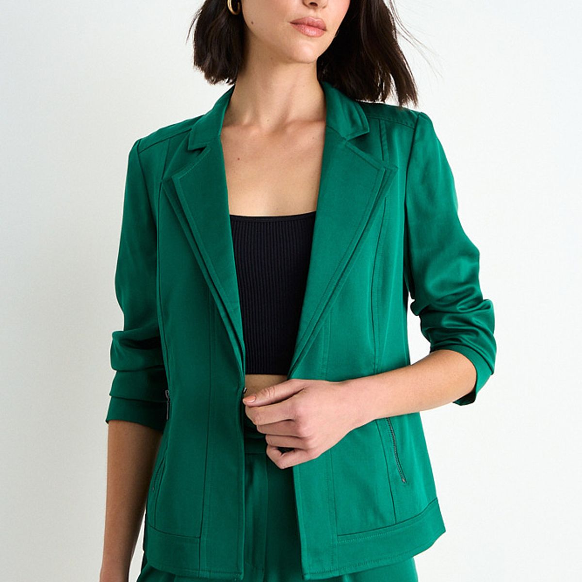 ASH - Casaca Lisa Mujer Verde Oliva Ash