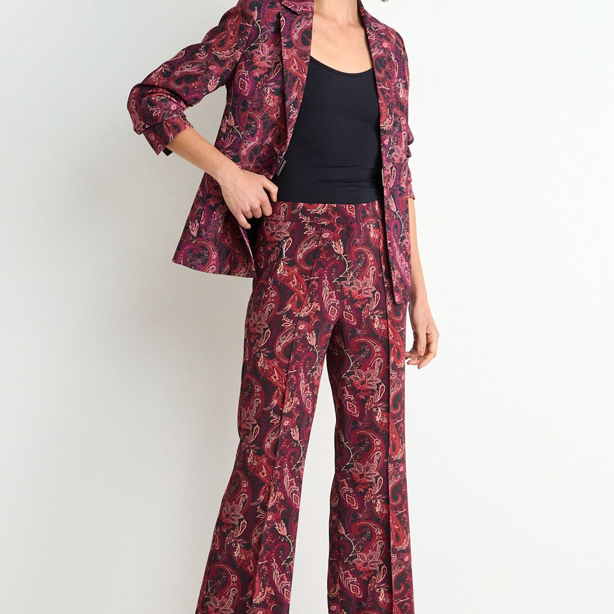 ASH - Pantalon Fantasia Recto Mujer Burdeos Ash