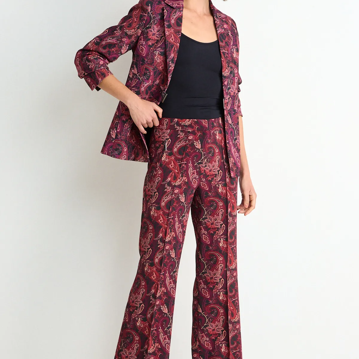 ASH - Pantalon Fantasia Recto Mujer Burdeos Ash