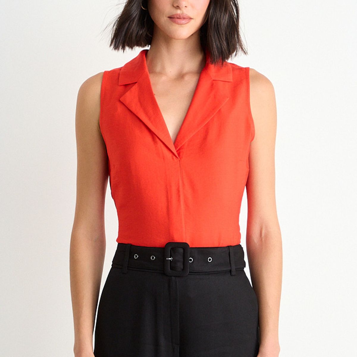 ASH - Blusa Lisa Sin Mangas Mujer Rojo Ash