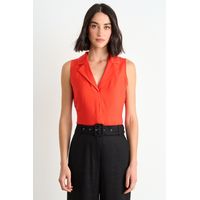 Blusa Lisa Sin Mangas Mujer Rojo