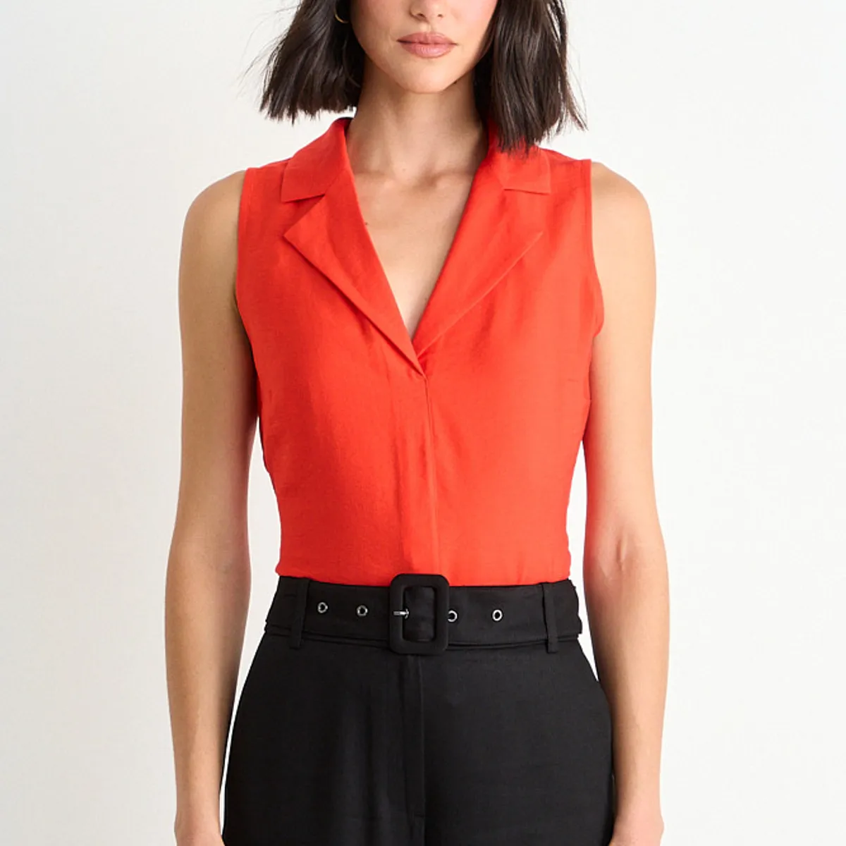 ASH - Blusa Lisa Sin Mangas Mujer Rojo Ash