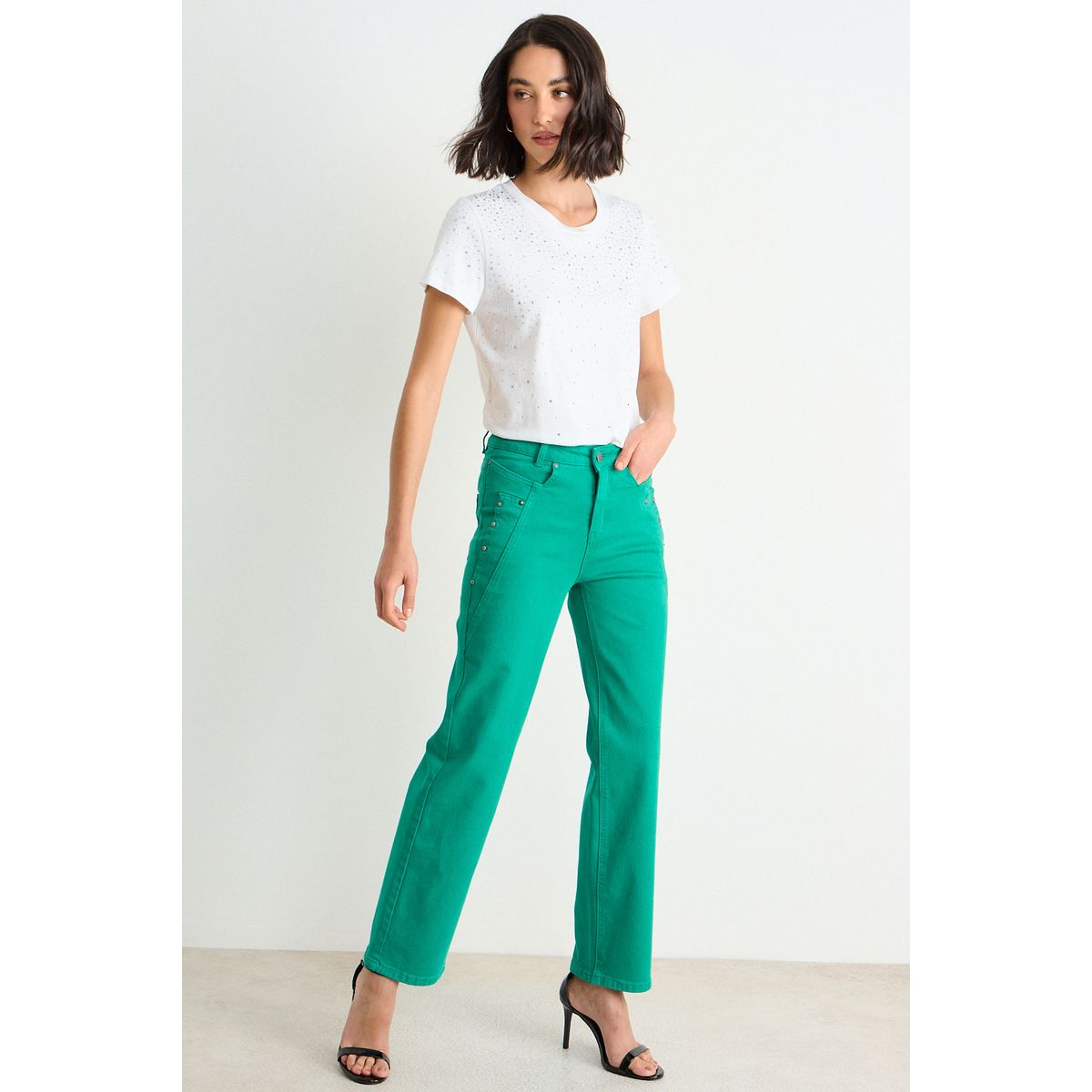 ASH - Straight Jeans Mujer Verde Oliva Ash