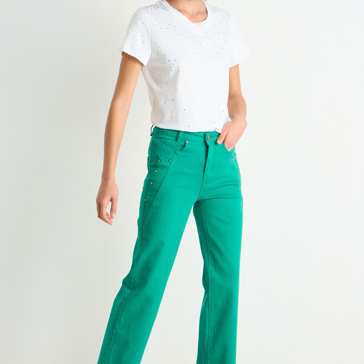 ASH - Straight Jeans Mujer Verde Oliva Ash