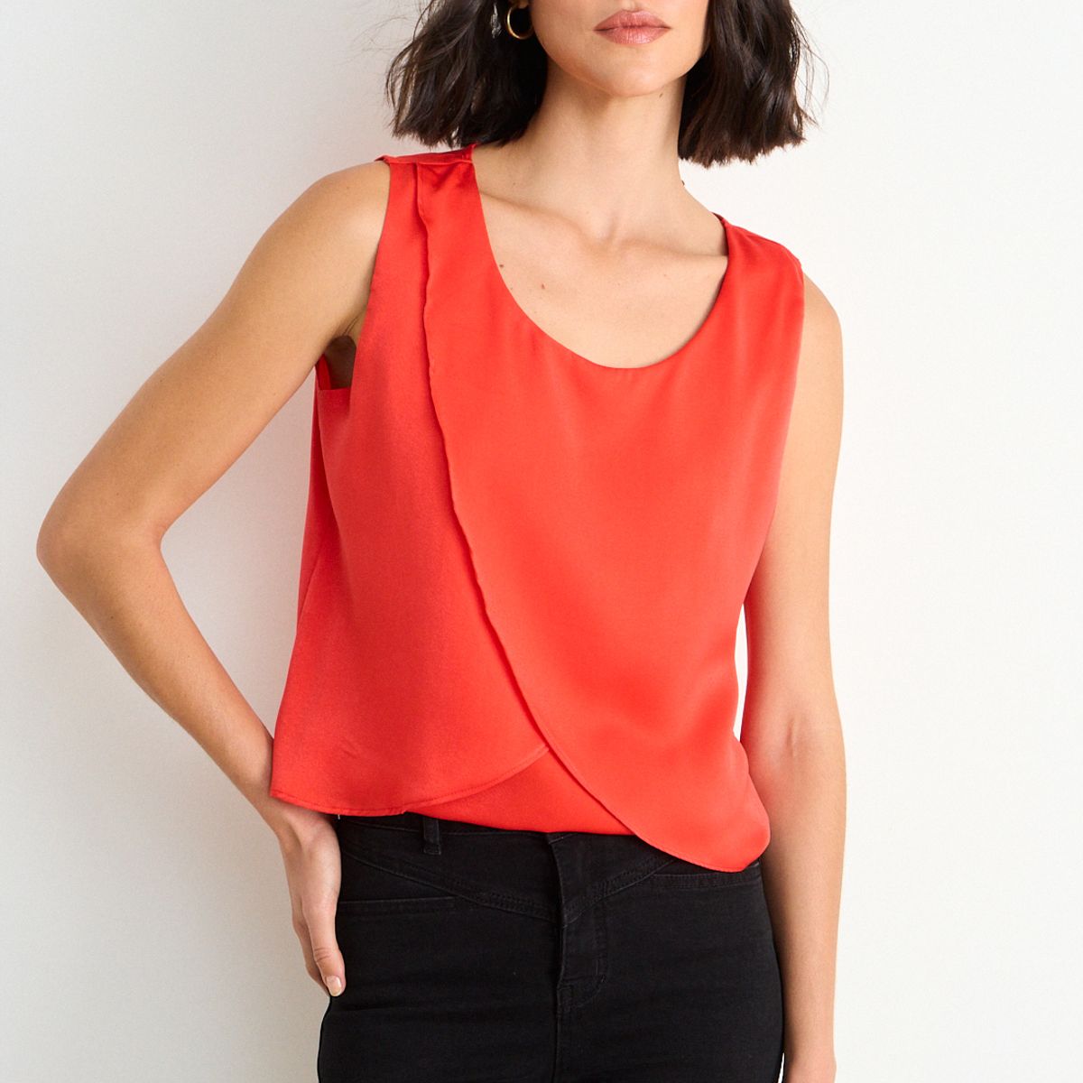 ASH - Blusa Lisa Sin Mangas Mujer Rojo Ash