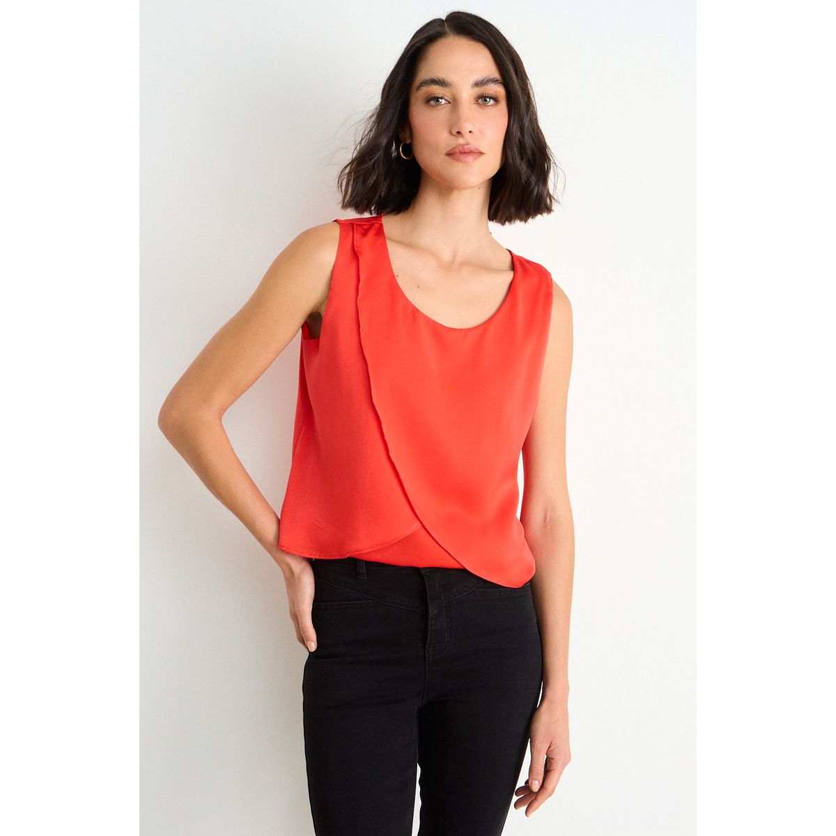 ASH - Blusa Lisa Sin Mangas Mujer Rojo Ash