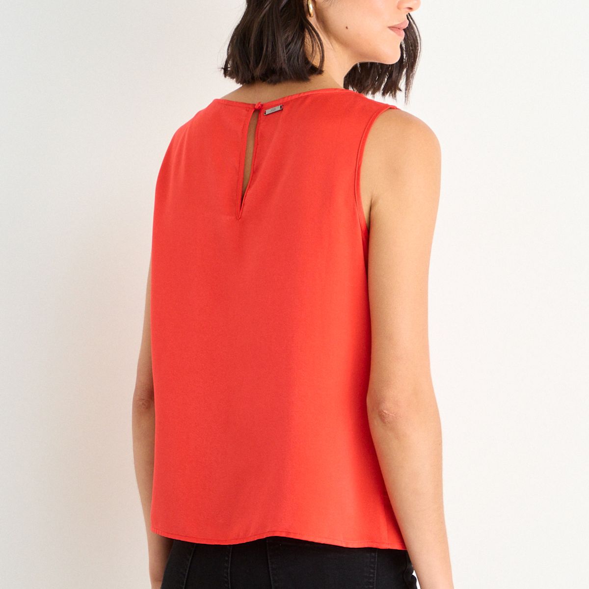 ASH - Blusa Lisa Sin Mangas Mujer Rojo Ash