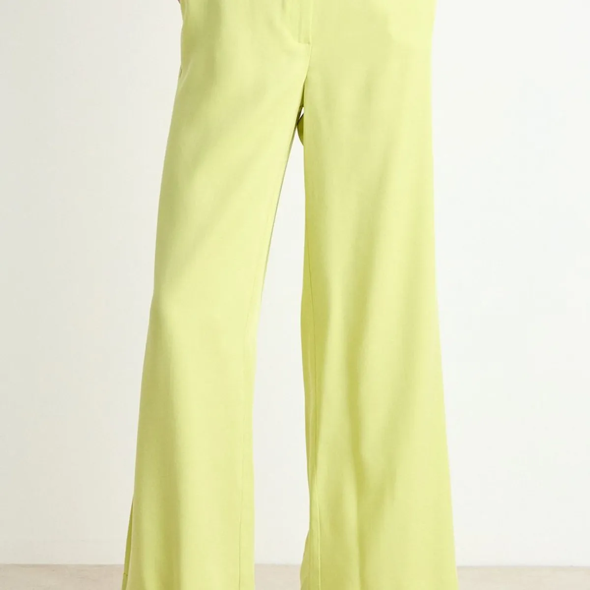 ASH - Pantalon Liso Palazzo Mujer Amarillo Ash