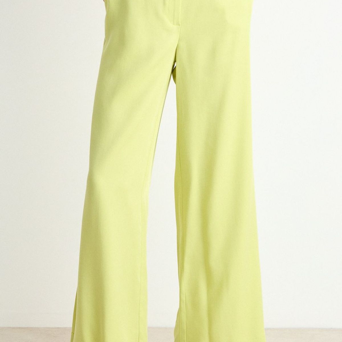 ASH - Pantalon Liso Palazzo Mujer Amarillo Ash