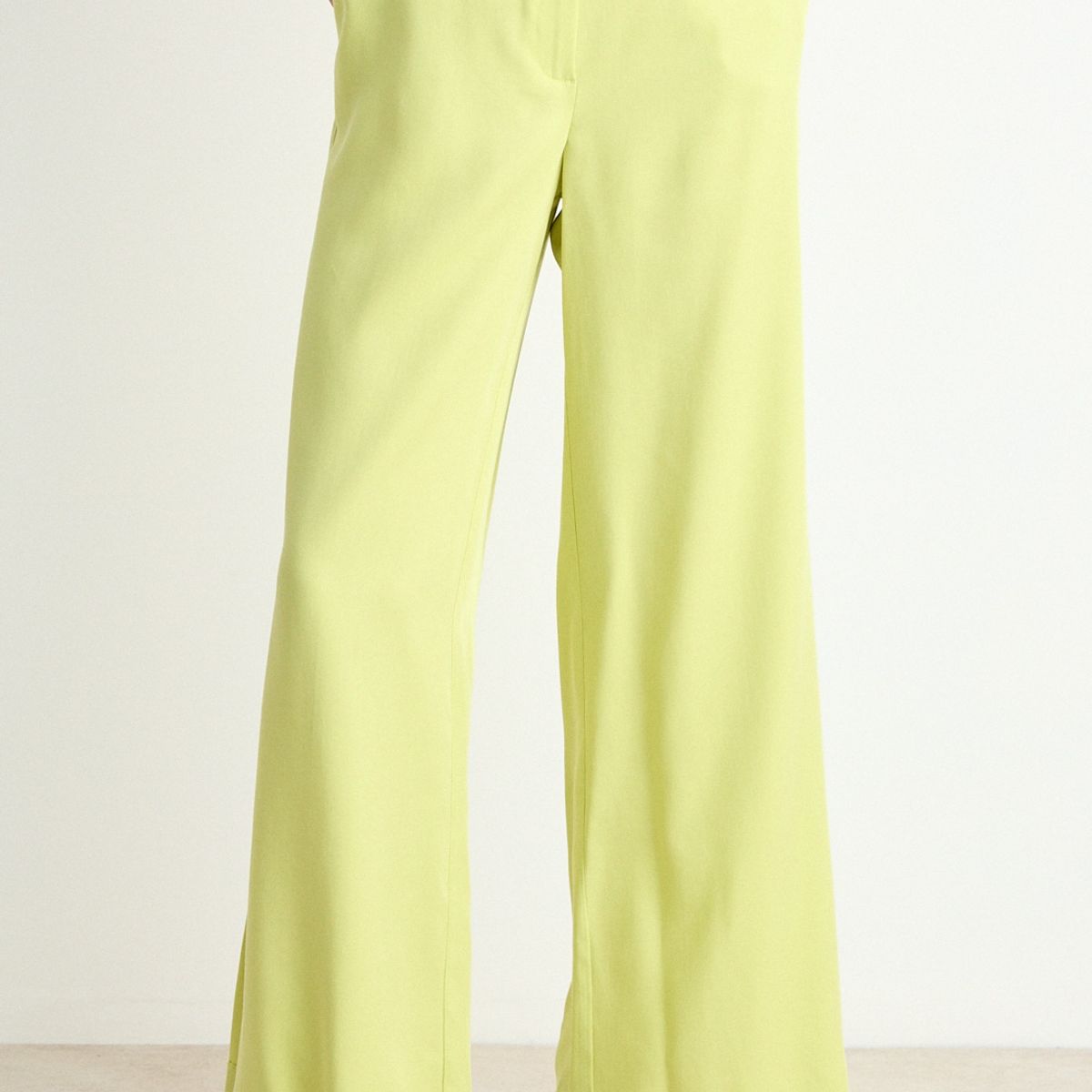 ASH - Pantalon Liso Palazzo Mujer Amarillo Ash