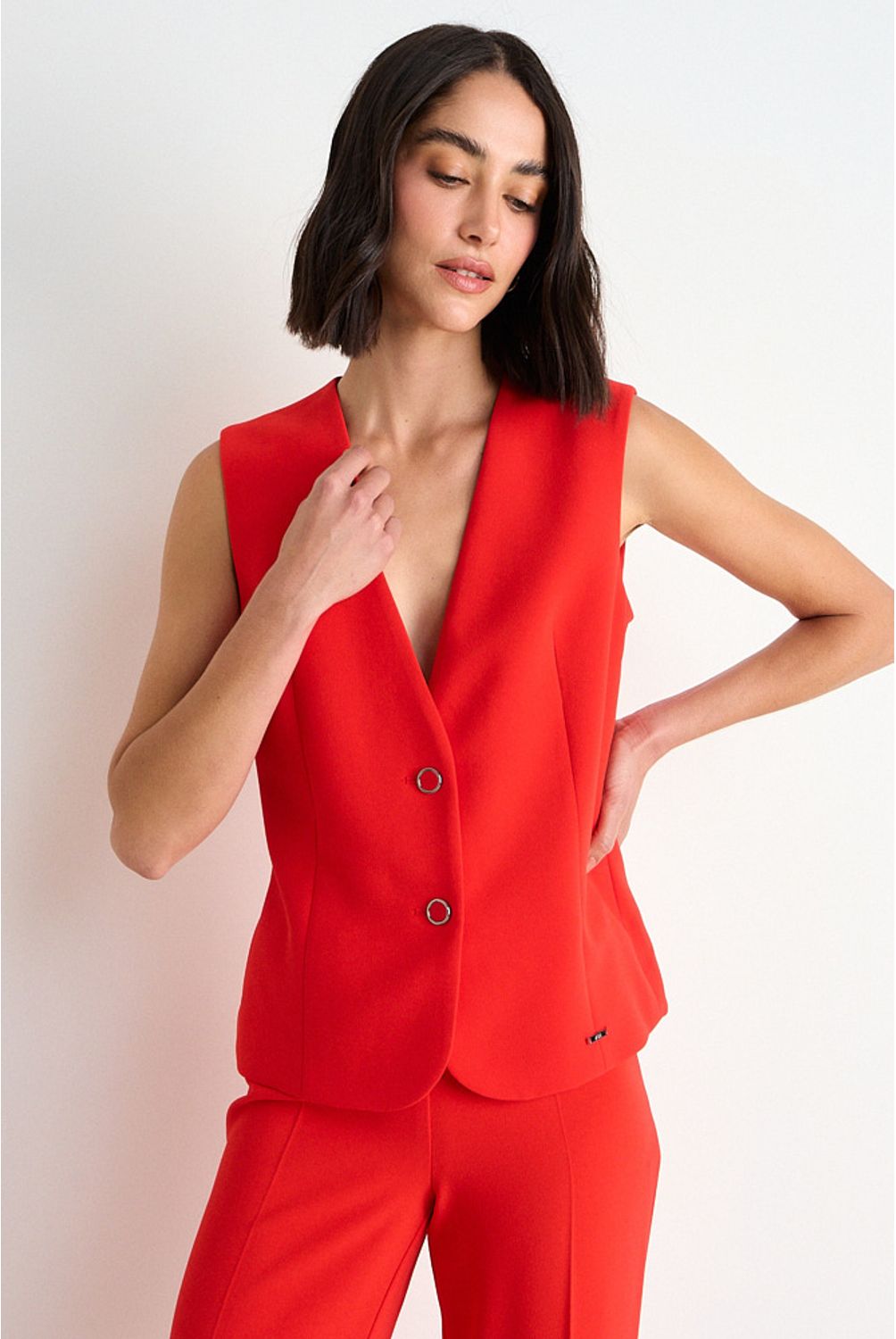 トップス roughlow flare wool vest / ash  ASH Vest Liso Sin Solapa Mujer Rojo Ash | Falabella Chile