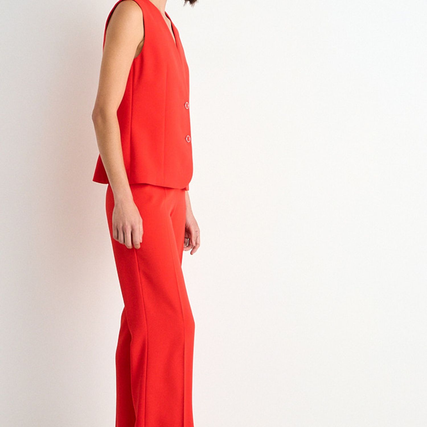 ASH Vest Liso Sin Solapa Mujer Rojo Ash | Falabella Chile