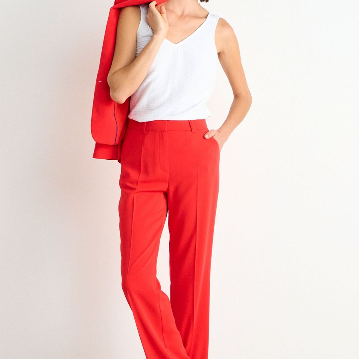 ASH - Pantalon Recto Mujer Rojo Ash