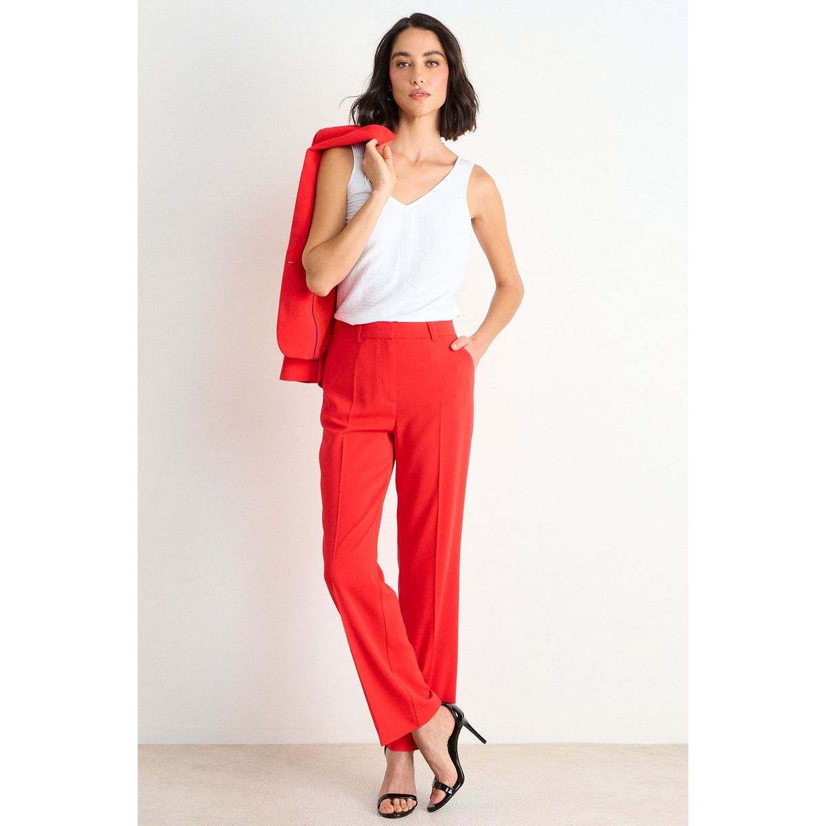 ASH - Pantalon Recto Mujer Rojo Ash