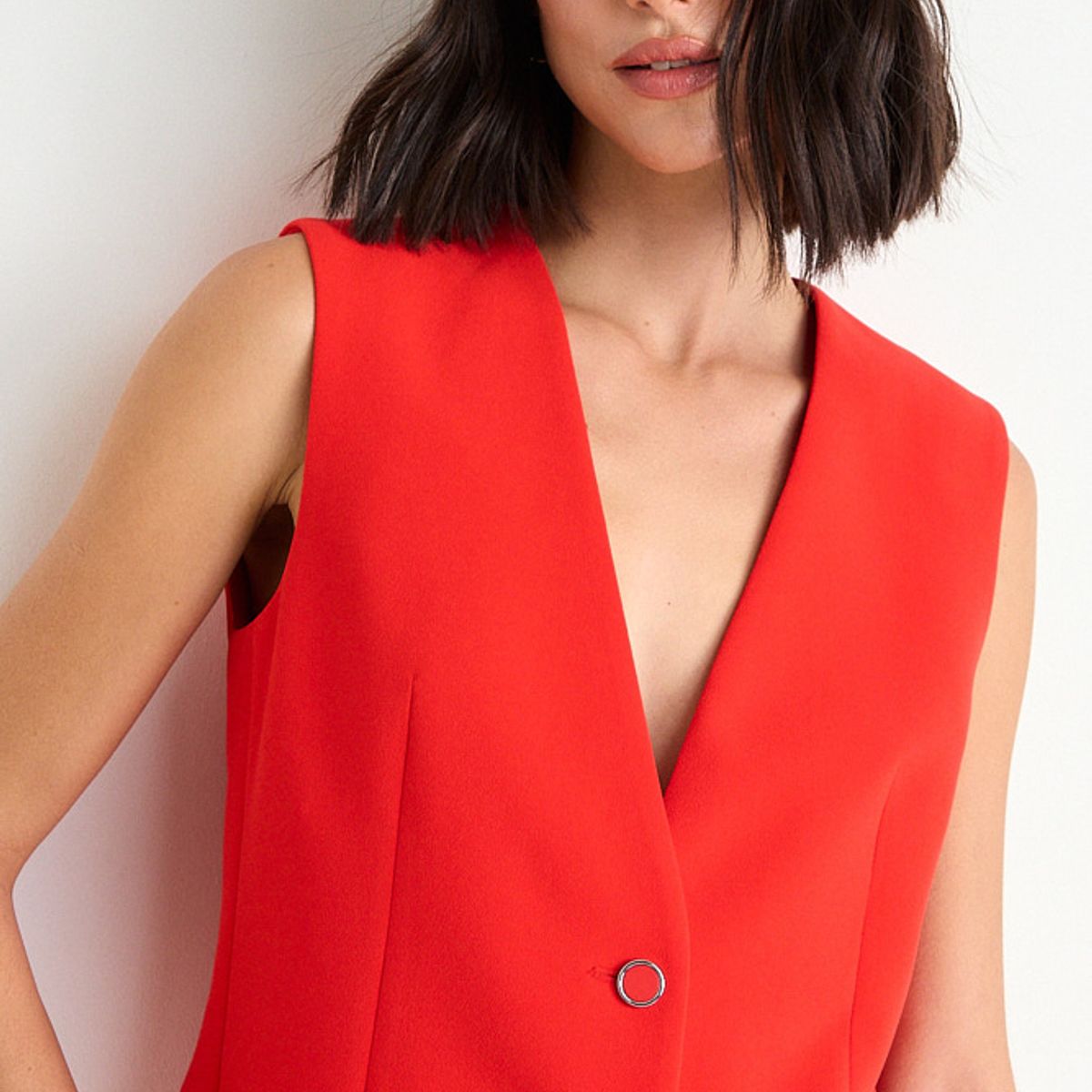 ASH - Vest Liso Sin Solapa Mujer Rojo Ash