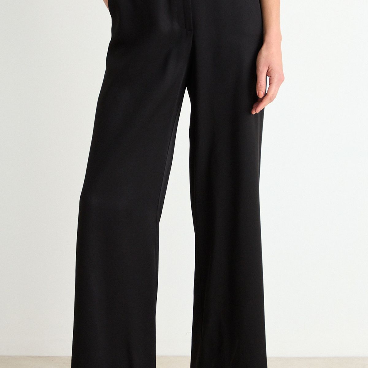 ASH - Pantalon Liso Palazzo Mujer Negro Ash