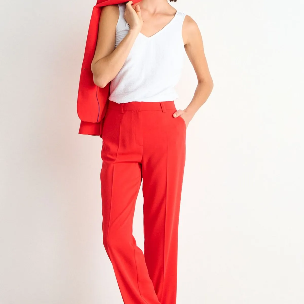 ASH - Pantalon Recto Mujer Rojo Ash