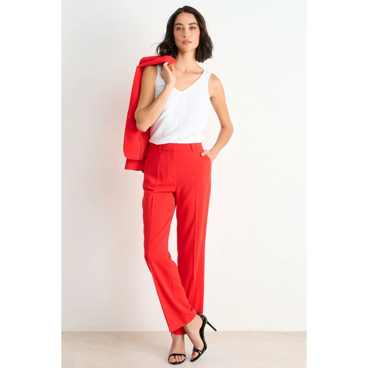 ASH - Pantalon Recto Mujer Rojo Ash