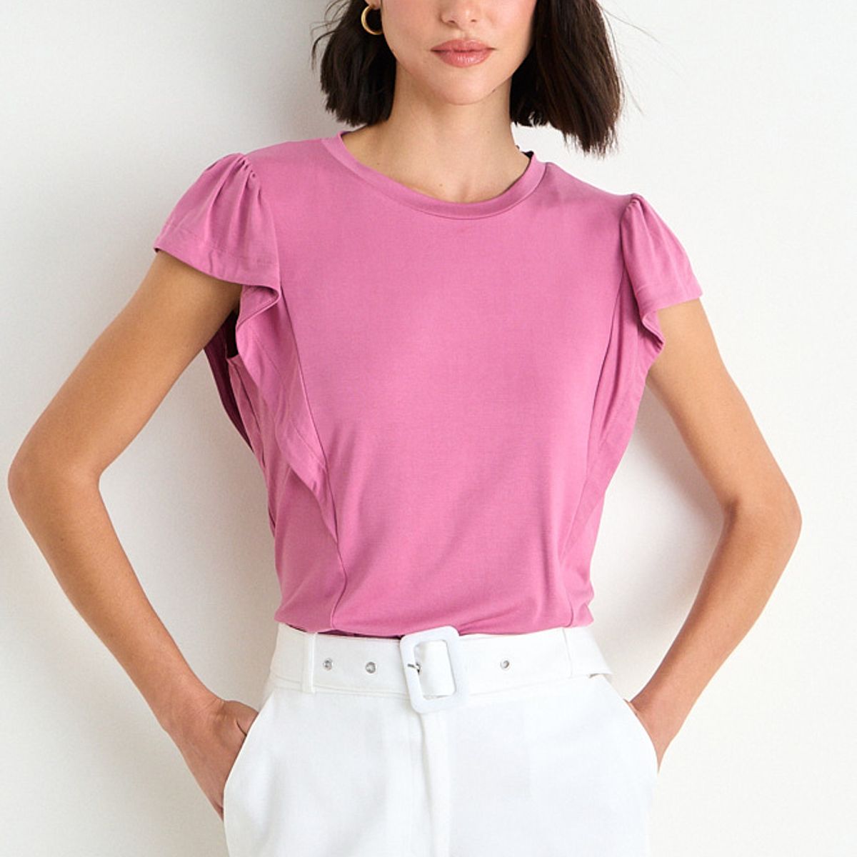 ASH - Polera Lisa Mujer Fucsia Ash