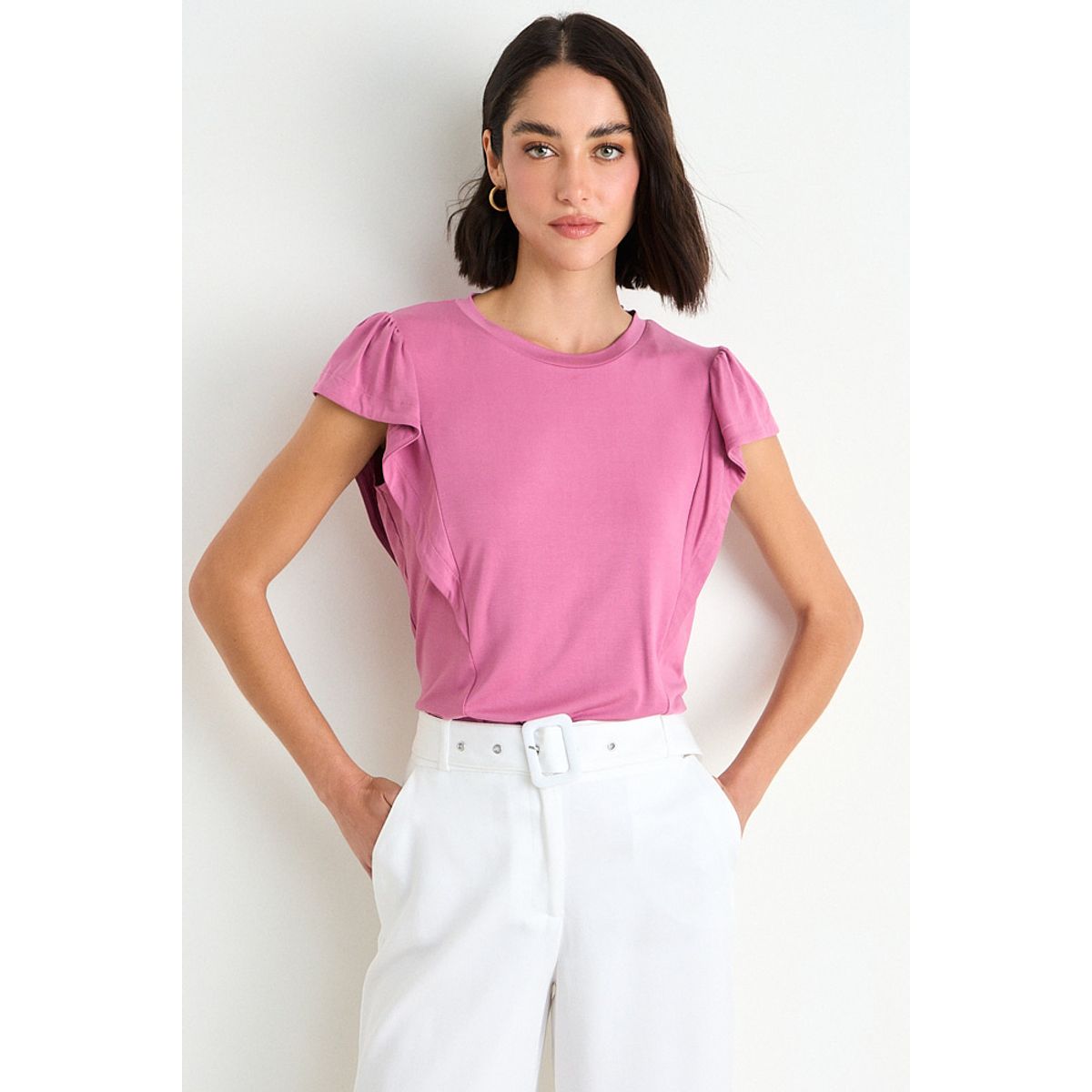 ASH - Polera Lisa Mujer Fucsia Ash