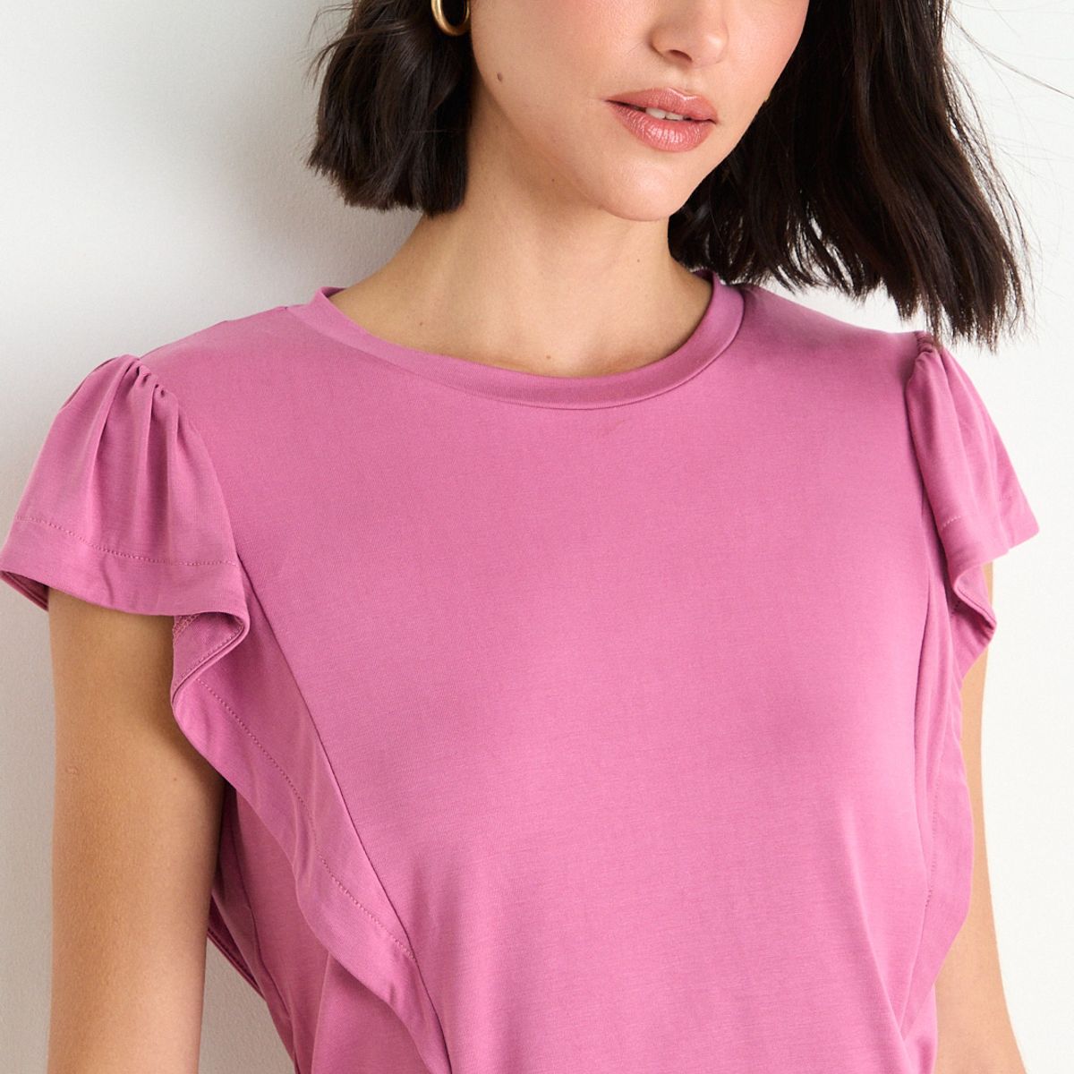 ASH - Polera Lisa Mujer Fucsia Ash