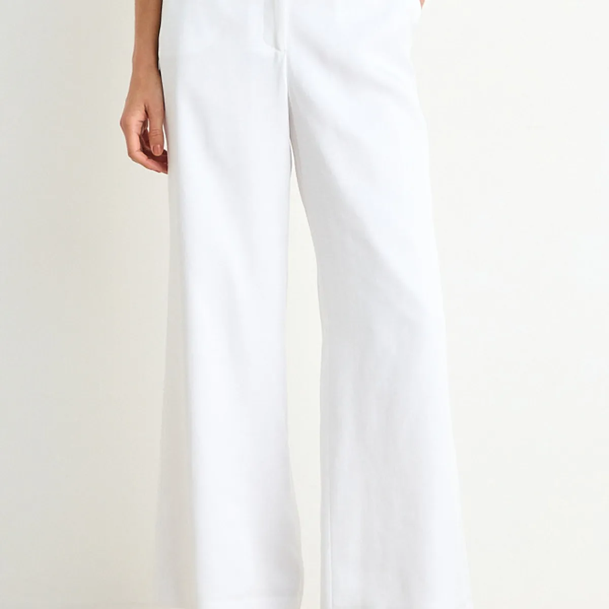 ASH - Pantalon Liso Palazzo Forrado Mujer Crudo Ash