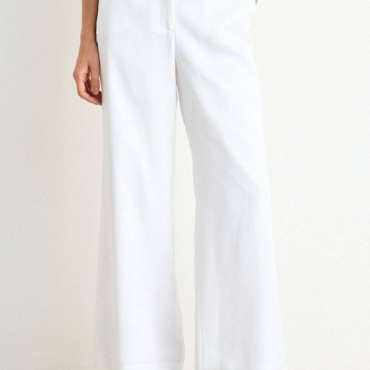 ASH - Pantalon Liso Palazzo Forrado Mujer Crudo Ash