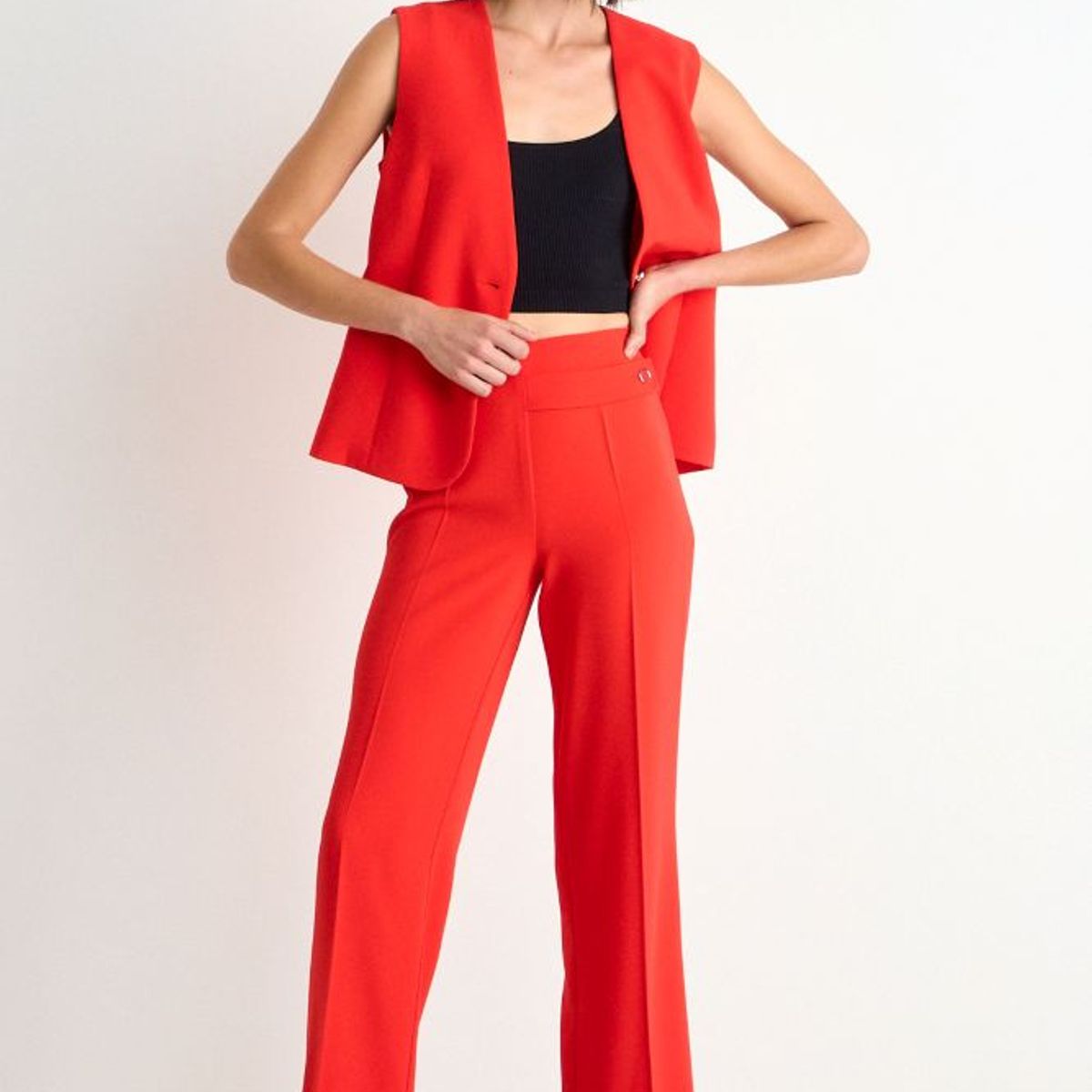 ASH - Pantalon Liso Mujer Rojo Ash