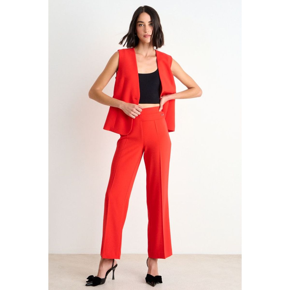 ASH - Pantalon Liso Mujer Rojo Ash