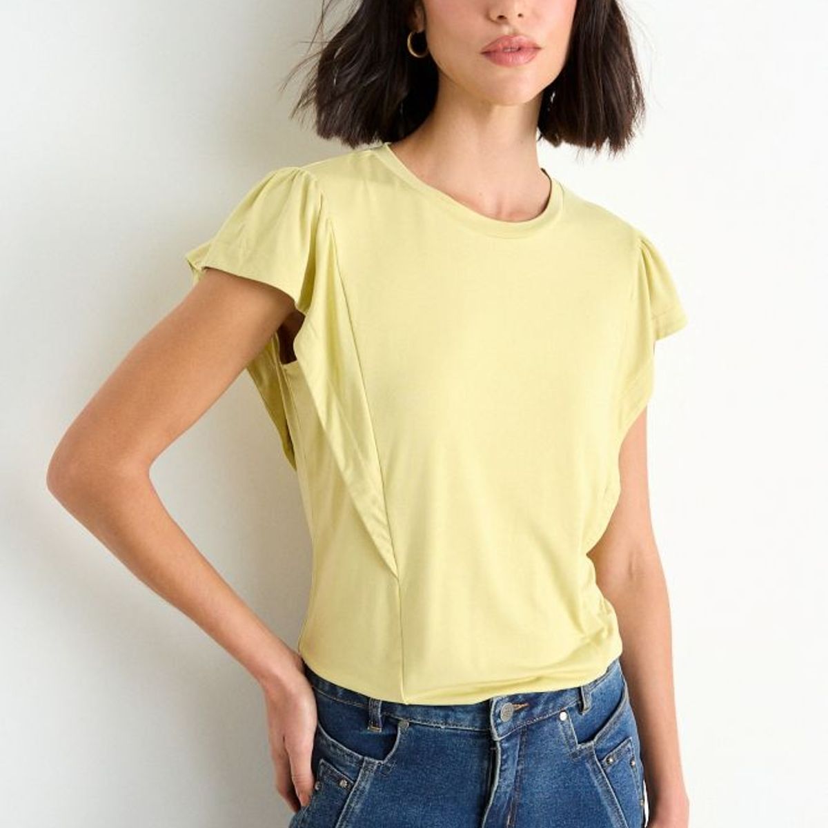 ASH - Polera Lisa Mujer Amarillo Ash