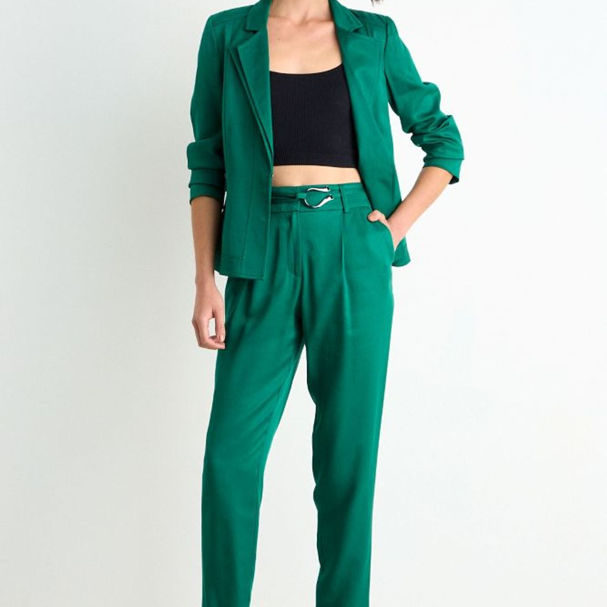 ASH - Pantalon Liso Mujer Verde Oliva Ash