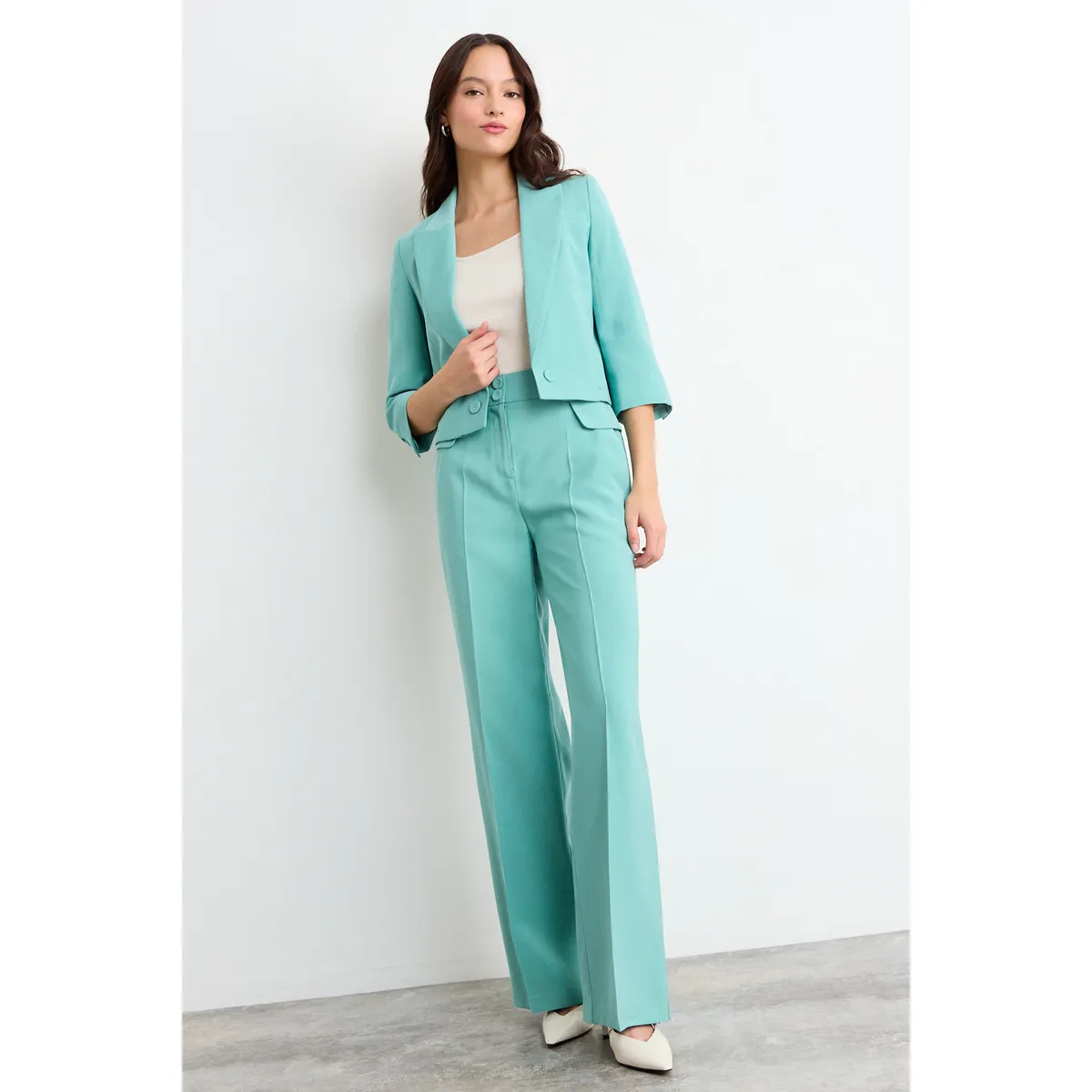 IO - Pantalon Liso Mujer Verde Io