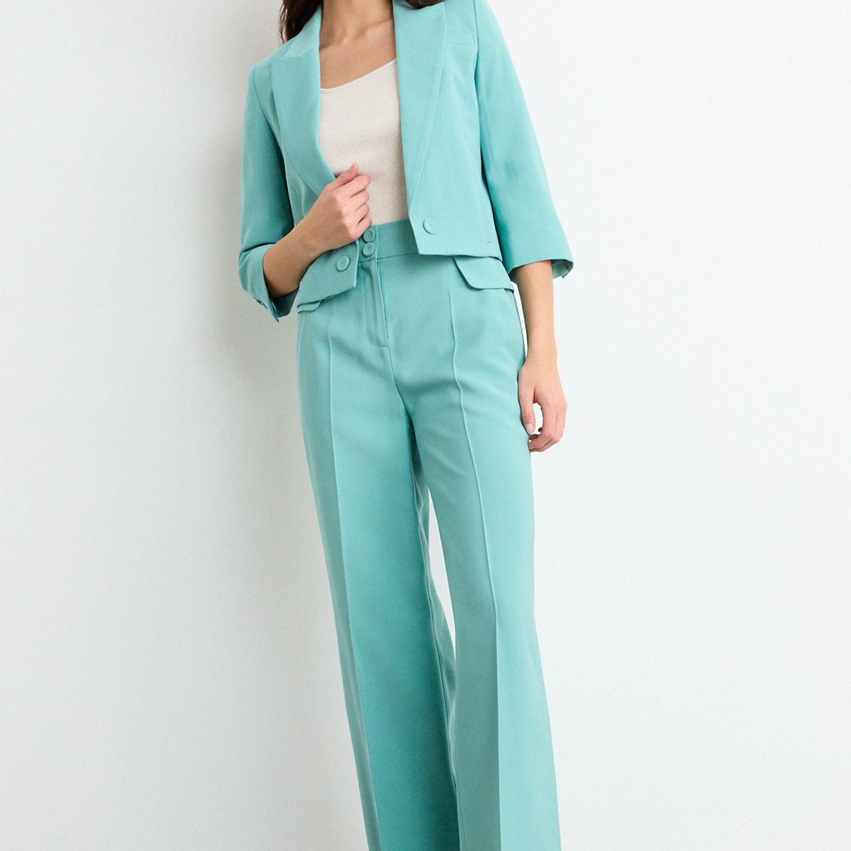 IO - Pantalon Liso Mujer Verde Io