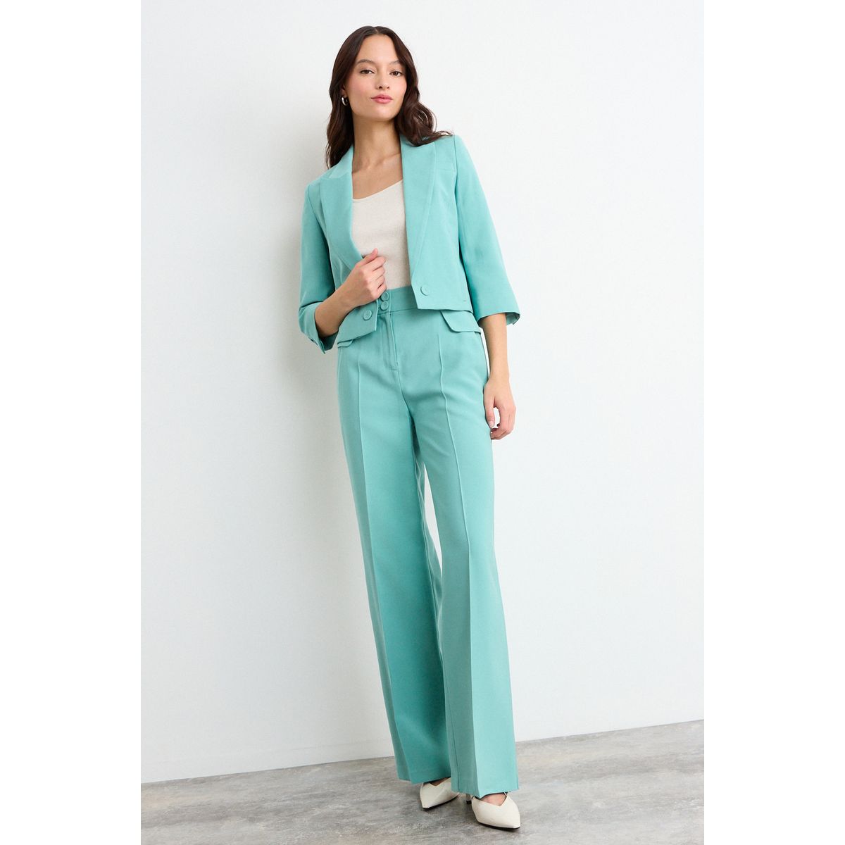 IO - Pantalon Liso Mujer Verde Io