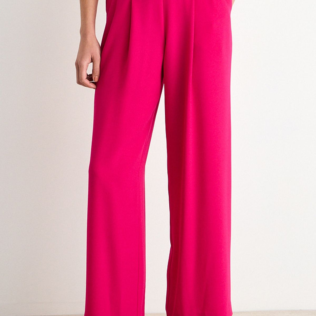ASH - Pantalon Liso Palazzo Mujer Fucsia Ash