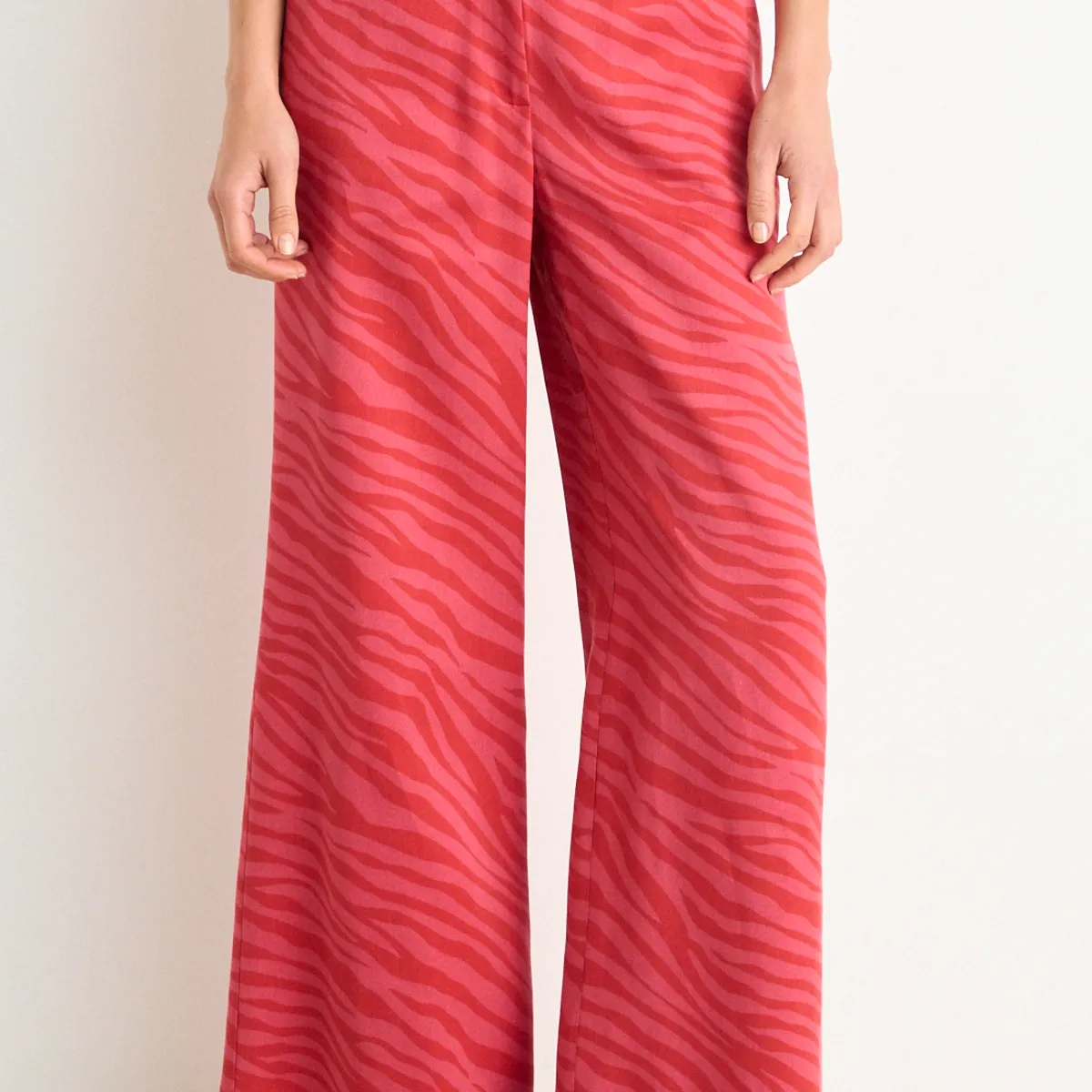 ASH - Pantalon Palazzo Fantasia Mujer Rojo Ash