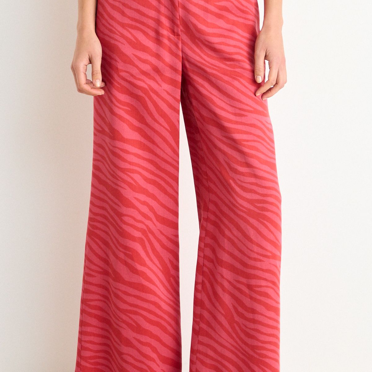 ASH - Pantalon Palazzo Fantasia Mujer Rojo Ash
