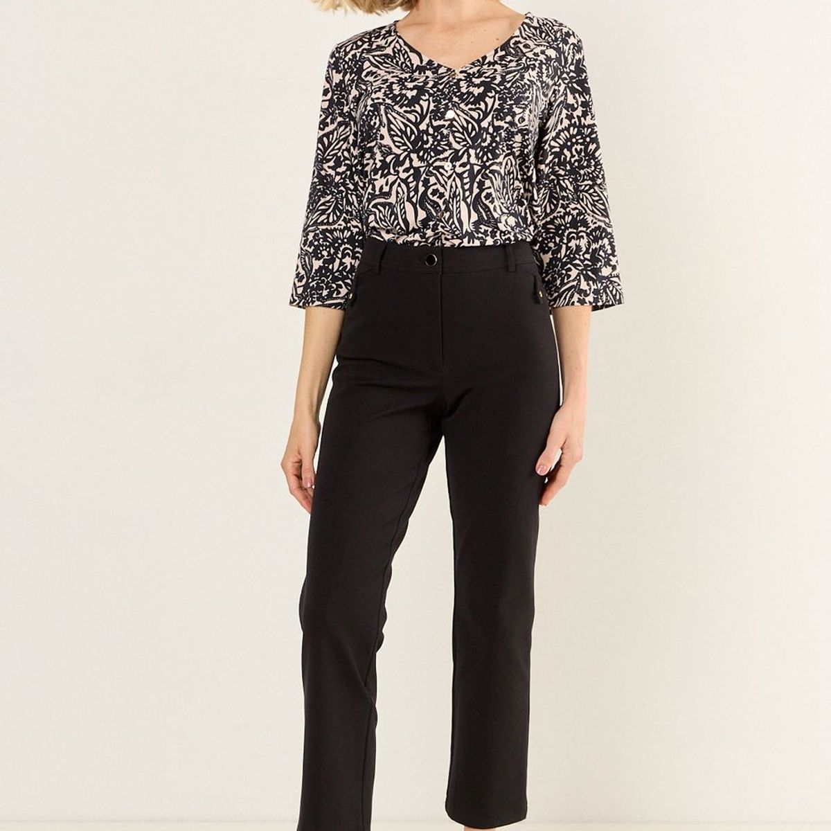MA GRIFFE - Pantalon Recto Mujer Negro Magriffe